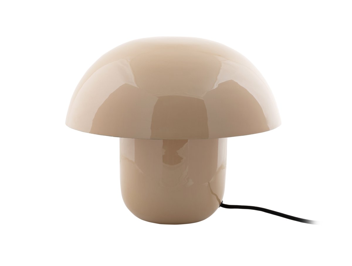 Mushroom 25cm Beige lámpara de mesa De Leitmotiv - El paquete incluye un cable negro de 1,8 m, un interruptor y un enchufe.