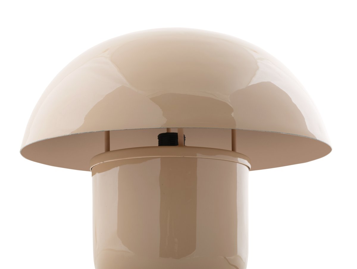 Mushroom 25cm Beige lámpara de mesa De Leitmotiv - El paquete incluye un cable negro de 1,8 m, un interruptor y un enchufe.