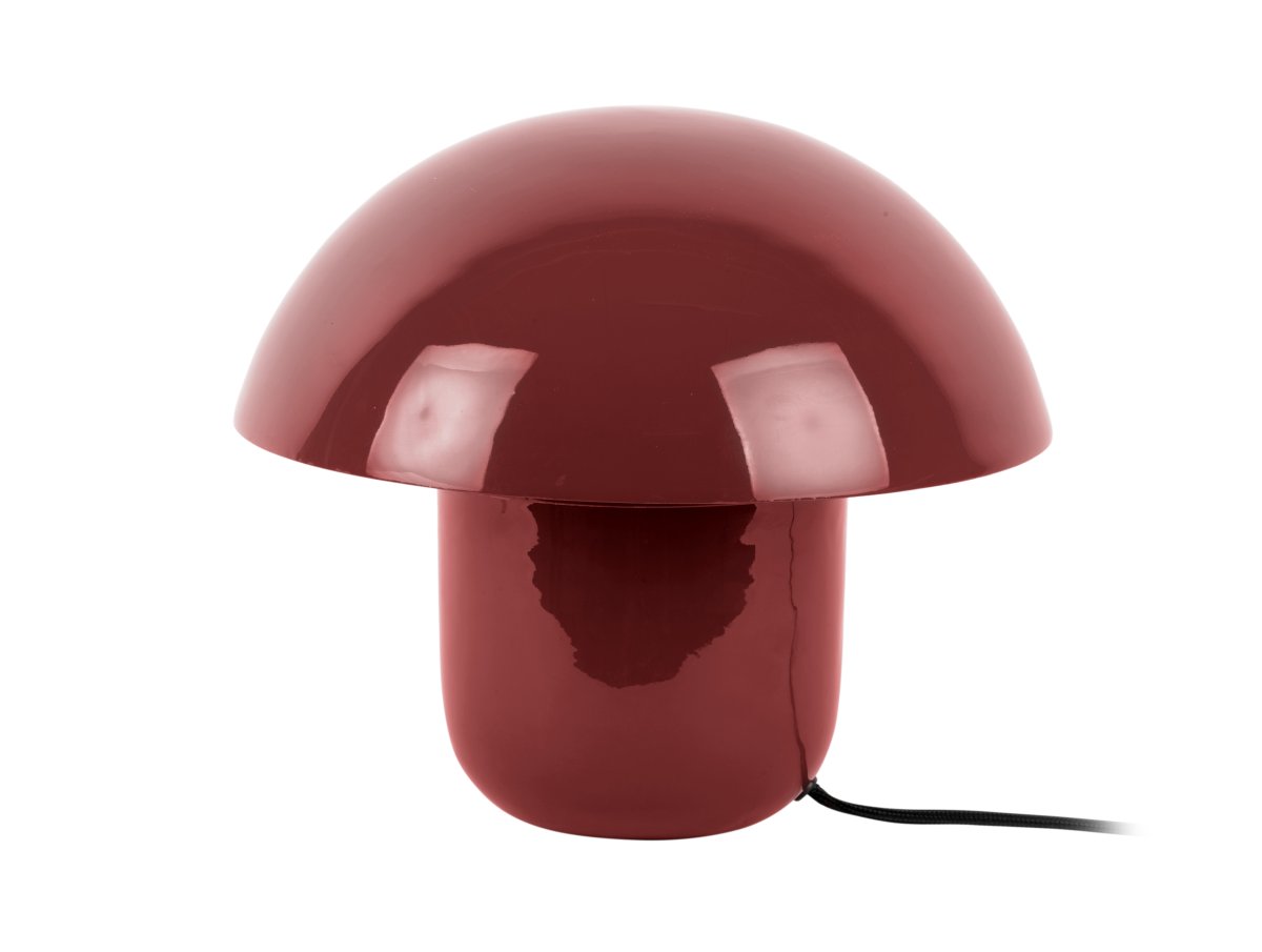 Mushroom 25cm ROJO lámpara de mesa De Leitmotiv - El paquete incluye un cable negro de 1,8 m, un interruptor y un enchufe.
