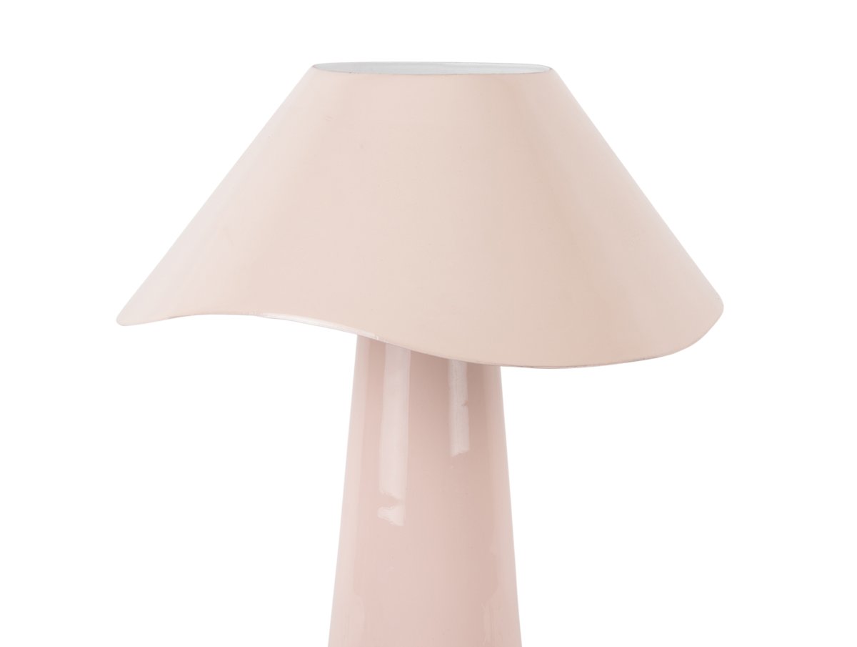 Ameno 33cm rosa claro lámpara de mesa De Leitmotiv - Ameno es una elegante lámpara de mesa metálica con un acabado rosa claro brillante que crea un ambiente suave y armonioso.