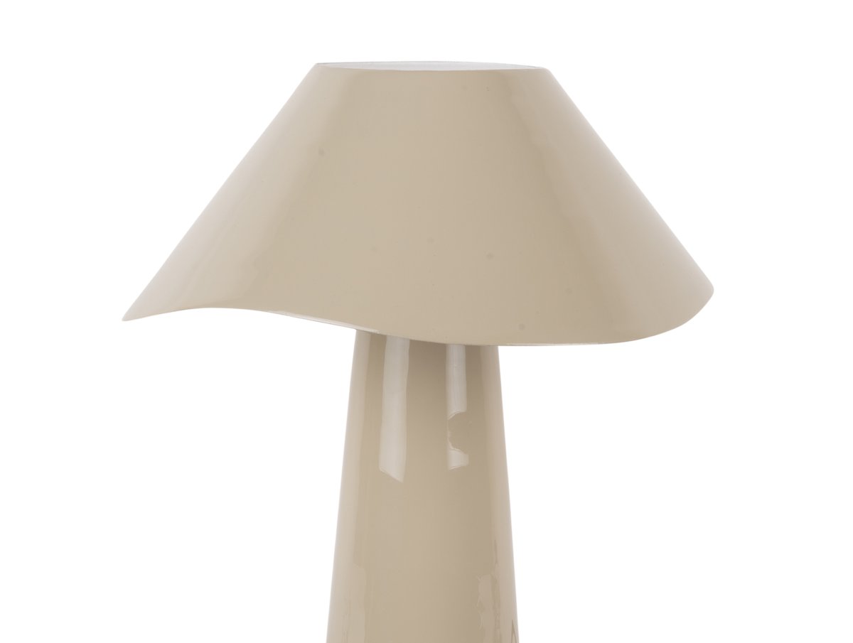 Ameno 33cm Beige lámpara de mesa De Leitmotiv - Ameno es una elegante lámpara de mesa metálica con un acabado beige brillante que emite una luz suave y armoniosa.