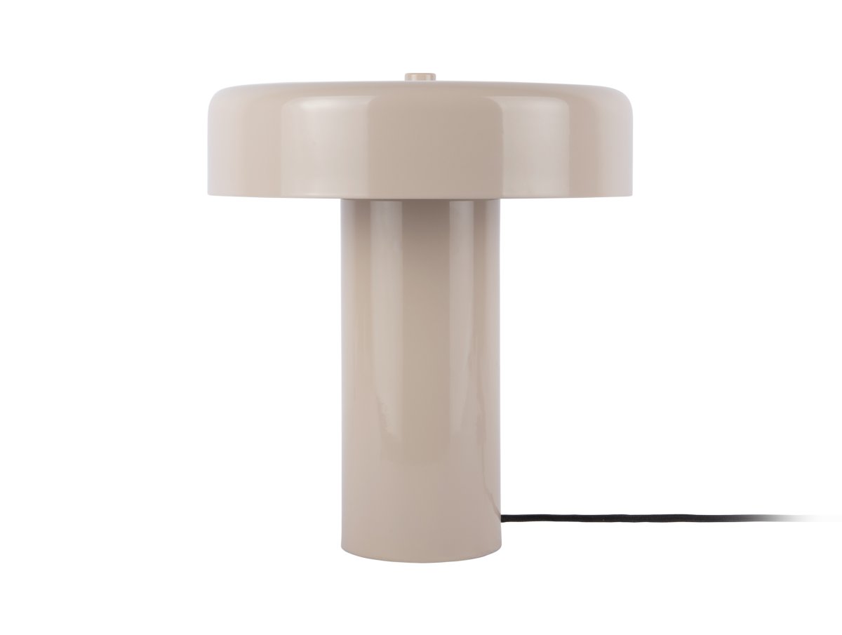 Riqueza Palo 26cm Greige lámpara de mesa De Leitmotiv - La elegante lámpara de mesa Riqueza Palo, fabricada en metal, cautiva con su acabado brillante y su pantalla gris claro.