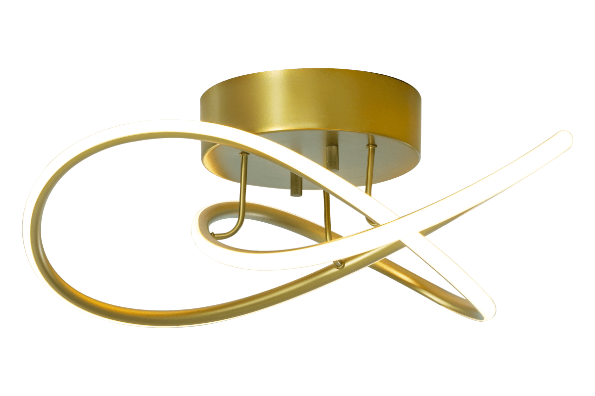 Roller Ø50 Oro plafón De Aneta Lighting - La moderna lámpara de techo Roller de metal impresiona por su interesante diseño, que recuerda a una montaña rusa.