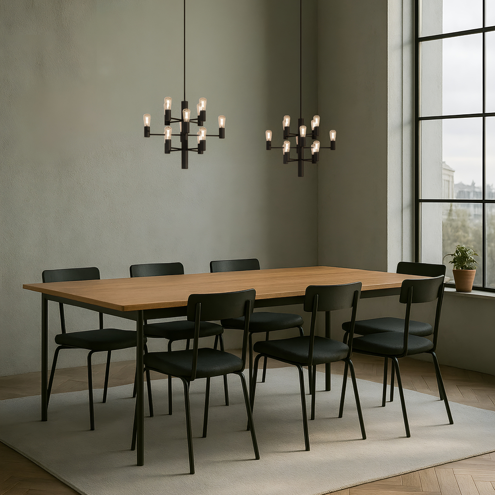 Manola 12 mini Ø45 Negro Lámpas de techo De Herstal - Su elegante dise&ntilde;o lo convierte en un elemento central de su interior y con las fuentes de luz incluidas pronto podr&aacute; disfrutar de una nueva dimensi&oacute;n de estilo y belleza.