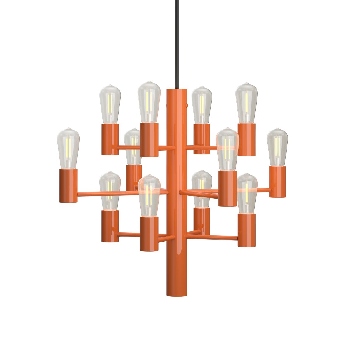 Imagen ampliada de Manola 12 mini Ø45 Naranja Lámpas de techo De Herstal - Su colorido diseño convierte a la Manola en un elemento decorativo que captará todas las miradas: perfecta sobre la mesa del comedor o como elemento decorativo en el salón.