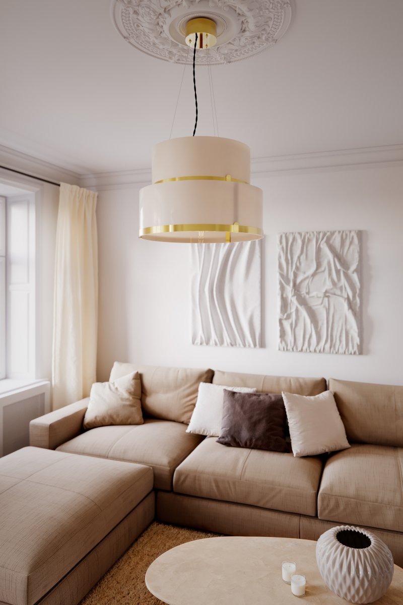 Marcel Ø50 Blanco Lámpas de techo De By Rydéns - Marcel es una hermosa l&aacute;mpara de techo y agrega elegancia a la habitaci&oacute;n con sus detalles de lat&oacute;n.