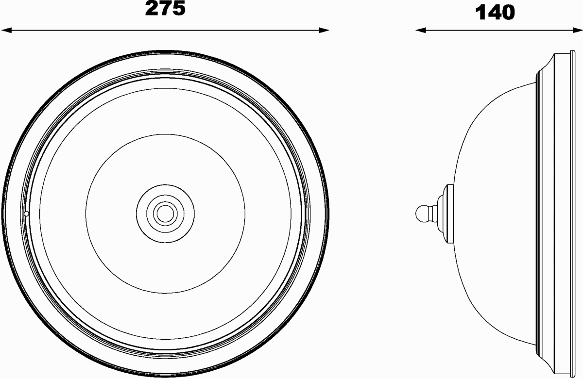 Napoli Ø28 Cromo lámpara de baño De Aneta Lighting - Se fija al techo con tornillos y con conexi&oacute;n el&eacute;ctrica fija.
