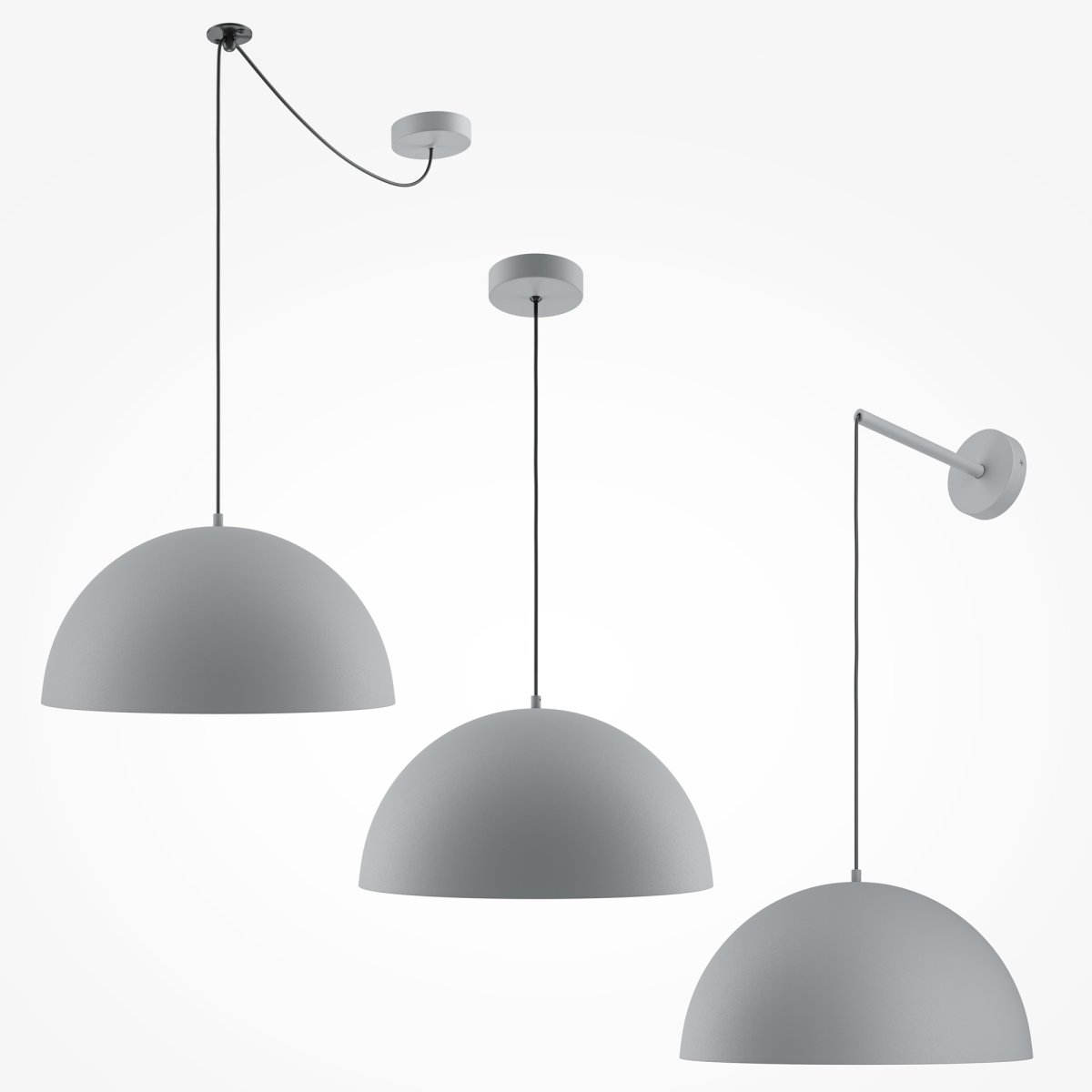 Basic colors Ø35 Gris Lámpas de techo De Maytoni - Con su pantalla en forma de media luna en un elegante tono neutro, emite una luz dirigida y agradable que crea un ambiente moderno y armonioso.
