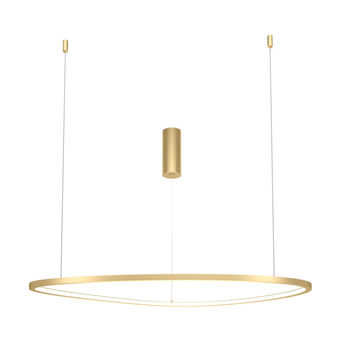 Glint Ø80 Latón Lámpas de techo De Maytoni - El elegante y redondo marco de latón cuelga elegantemente de alambres delgados y da la impresión de flotar, creando una sensación de ligereza y amplitud en su hogar.