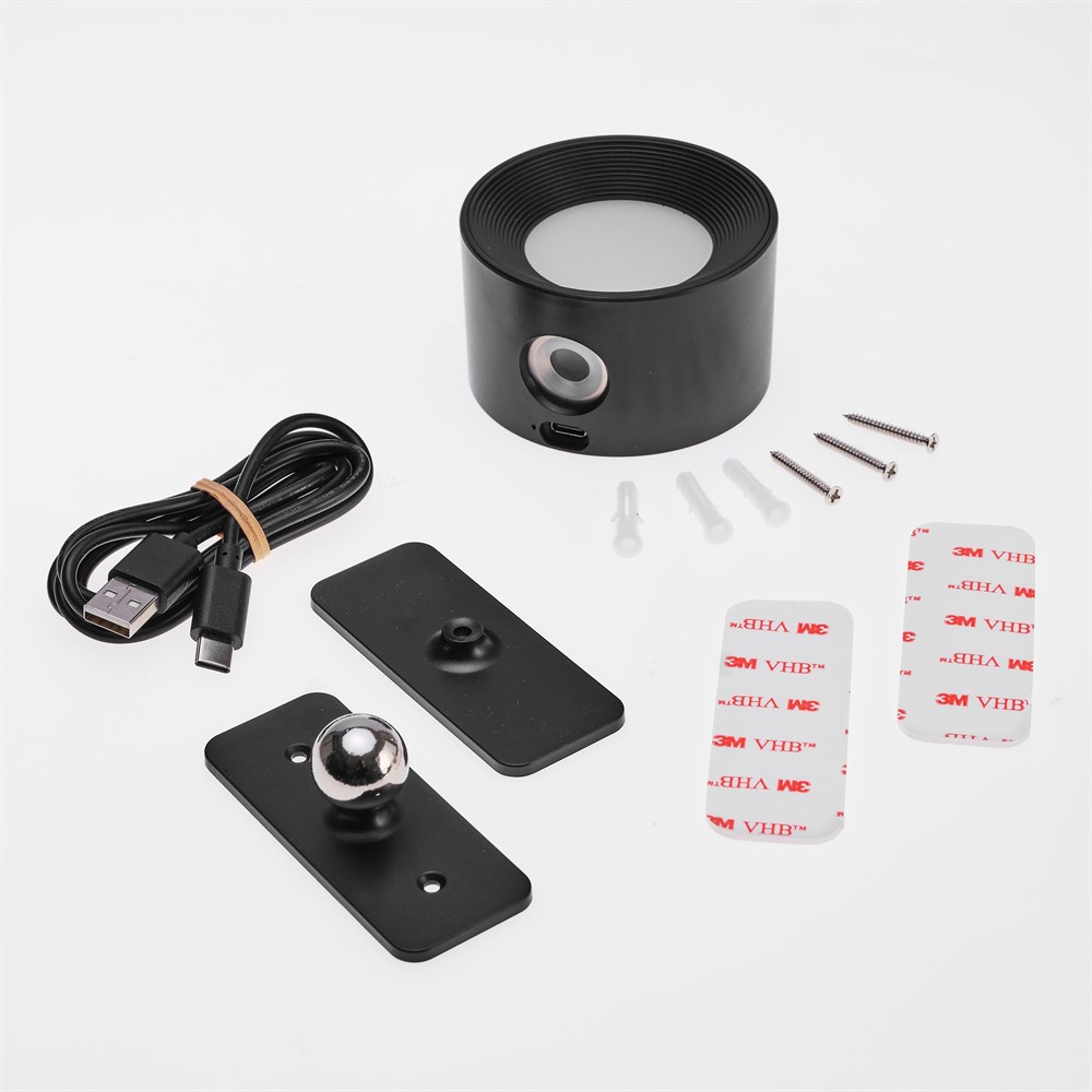 No Cable Negro portátil De Unison - La luz giratoria cuenta con un interruptor de encendido con funci&oacute;n de atenuaci&oacute;n de 3 etapas con la capacidad de cambiar la temperatura de color de amarillo c&aacute;lido a blanco c&aacute;lido, lo que permite un f&aacute;cil ajuste del color.