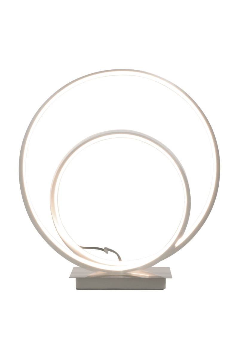 Loop 37cm Acero lámpara de mesa De Aneta Lighting - LED integrado de 14 W, regulable mediante un regulador de 3 pasos en la base de la lámpara.