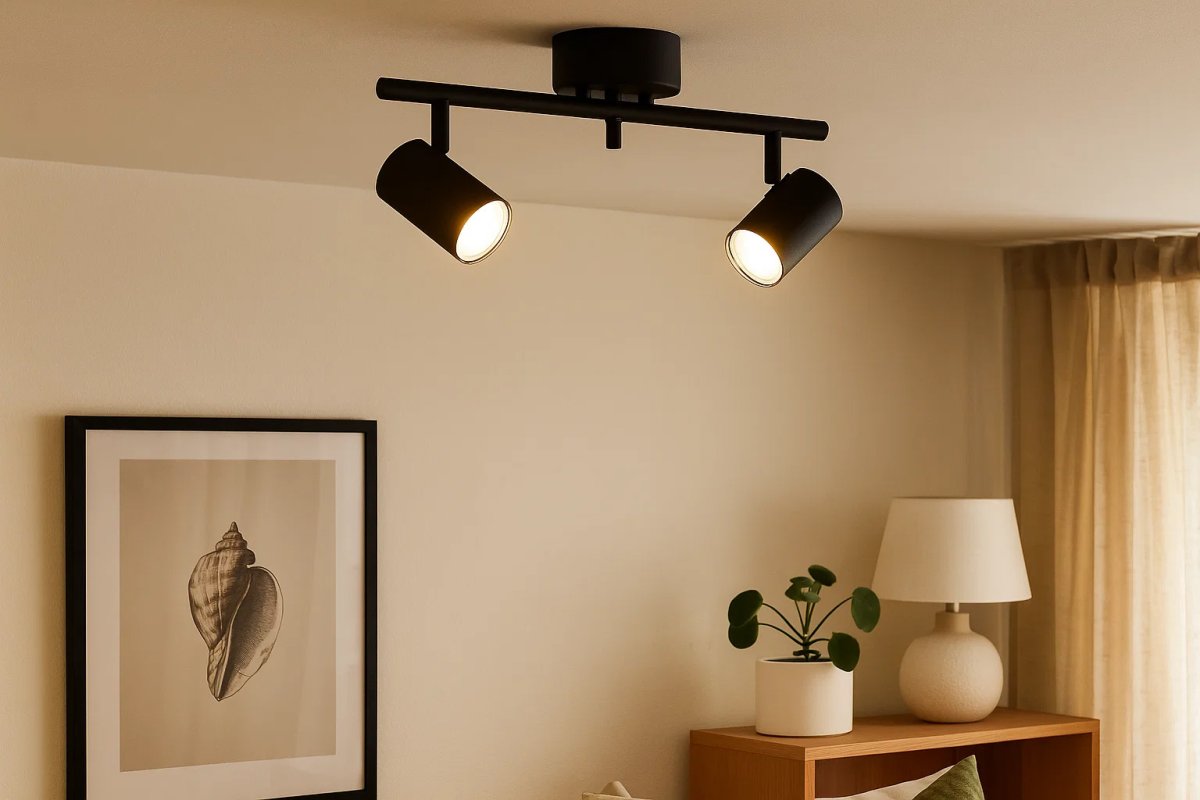Omega 2 Negro foco de techo De Nordic Lighting - Omega es un foco cl&aacute;sico de dise&ntilde;o atemporal fabricado en metal negro mate.