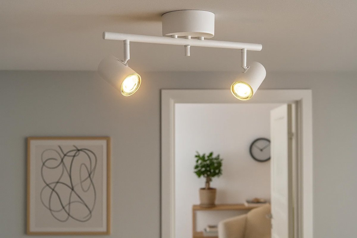 Omega 2 Blanco foco de techo De Nordic Lighting - Omega es un foco cl&aacute;sico de dise&ntilde;o moderno fabricado en metal blanco mate.