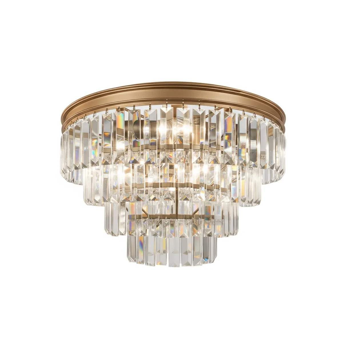 Oxford Ø50 Latón antiguo cristal De Lampan - Una elegante l&aacute;mpara de techo de cristal con acabado en lat&oacute;n antiguo que combina elegancia y funcionalidad.