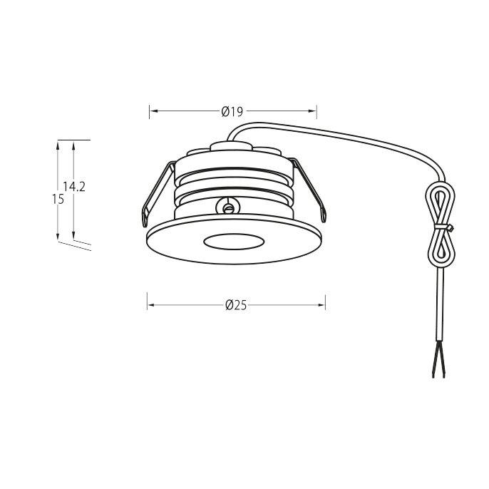 P-132 Mini Downlight 2700K Negro De Designlight - El diodo est&aacute; ligeramente situado en el interior de la luminaria para minimizar el deslumbramiento.