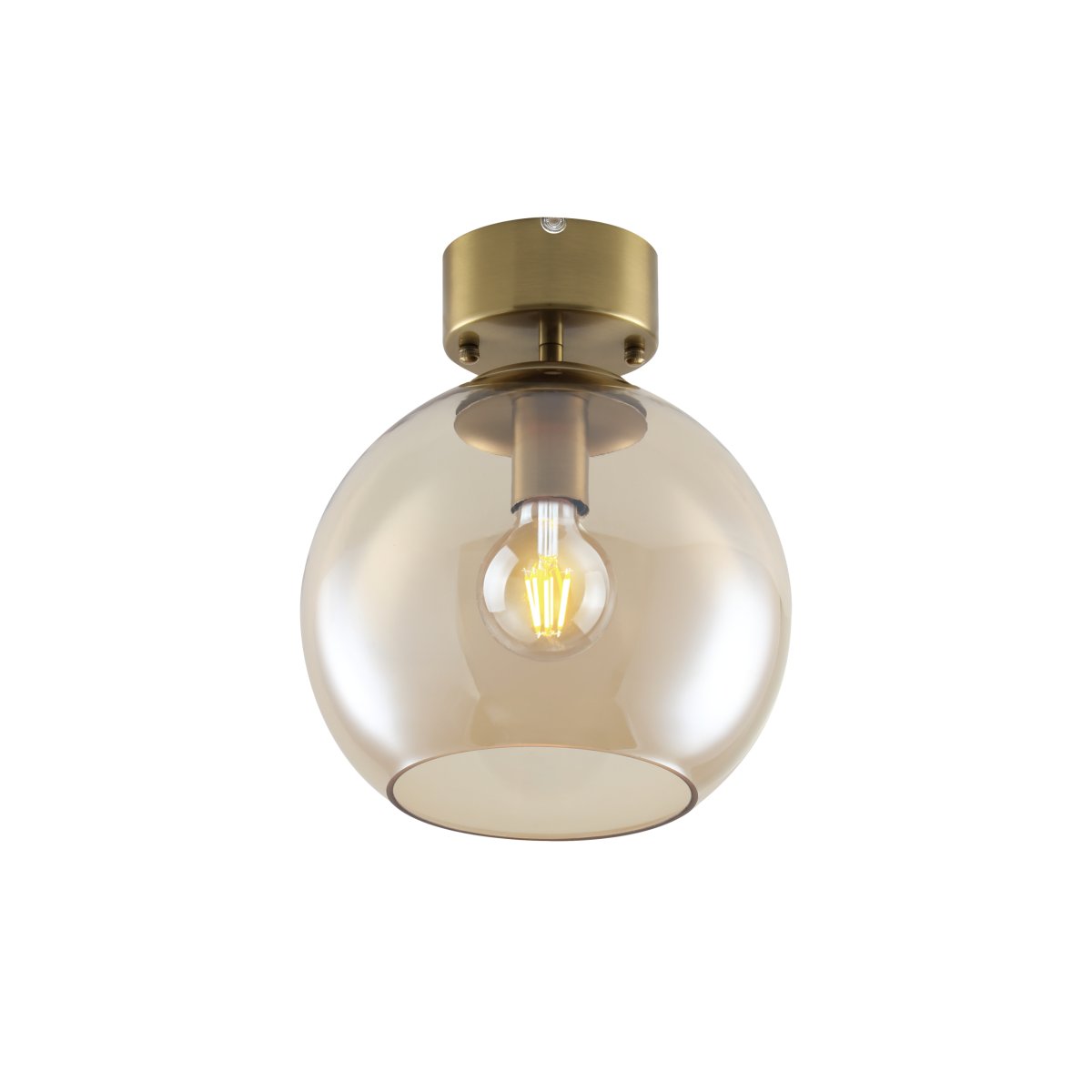 Globi Ø25 Latón cepillado/ámbar plafón De Nordic Lighting - Dale a tu habitaci&oacute;n un ambiente c&aacute;lido y elegante con esta l&aacute;mpara de techo de dise&ntilde;o atemporal.