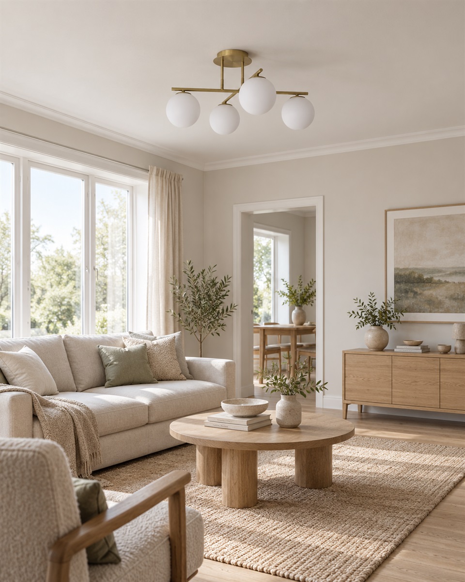 Globi 4 Ø65 Latón cepillado/blanco plafón De Nordic Lighting - La elegante l&aacute;mpara de techo Globi 4 crea un ambiente elegante en cualquier estancia y proporciona una luz suave y agradable.