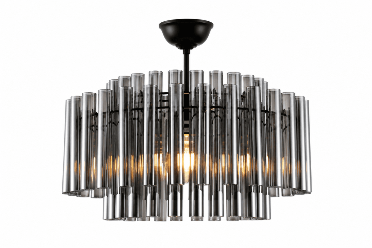 Lancaster Ø54 color humo cristal De Lampan - La l&aacute;mpara de techo Lancaster combina elegancia moderna con un dise&ntilde;o exclusivo.