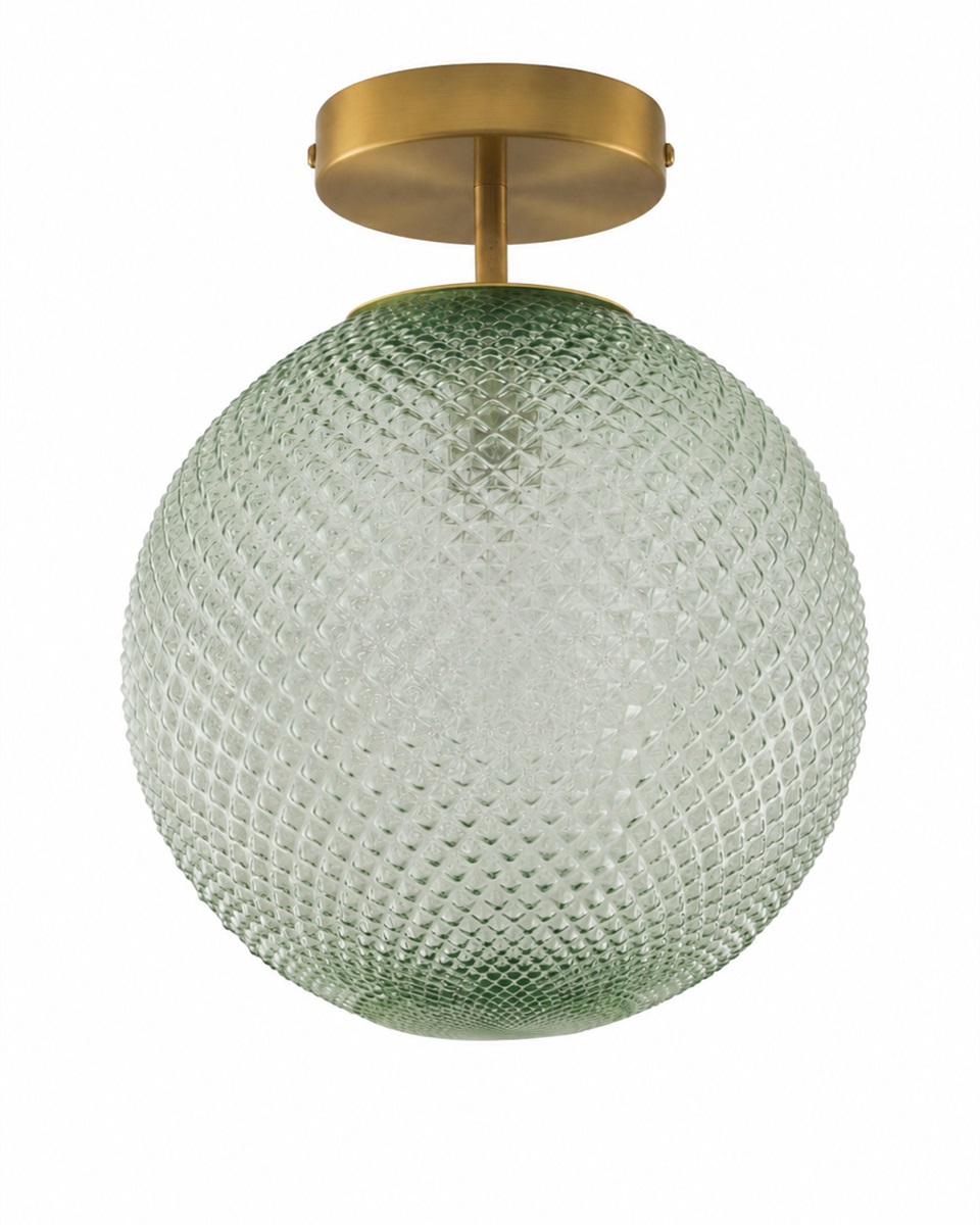Korridor Ø25 Verde plafón De Lampan - Corridor es una elegante l&aacute;mpara de techo que combina materiales cl&aacute;sicos con un toque decorativo.