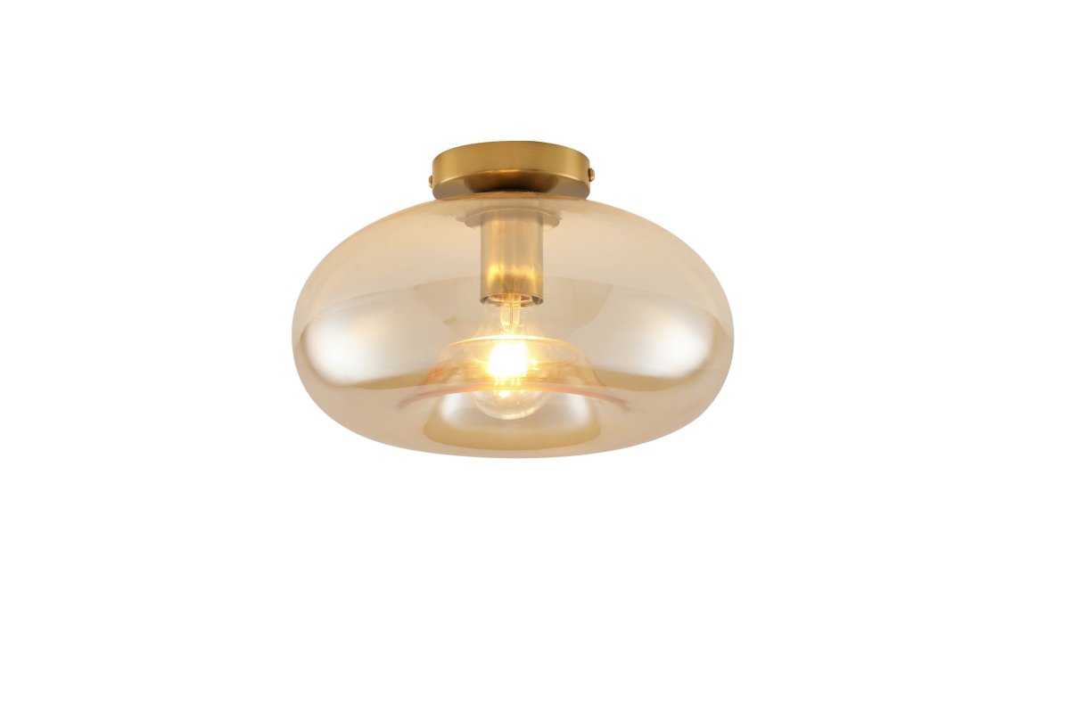 Munc Ø28 Ámbar plafón De Lampan - Munc es una elegante l&aacute;mpara de techo que combina vidrio y metal en un dise&ntilde;o suave y sofisticado.
