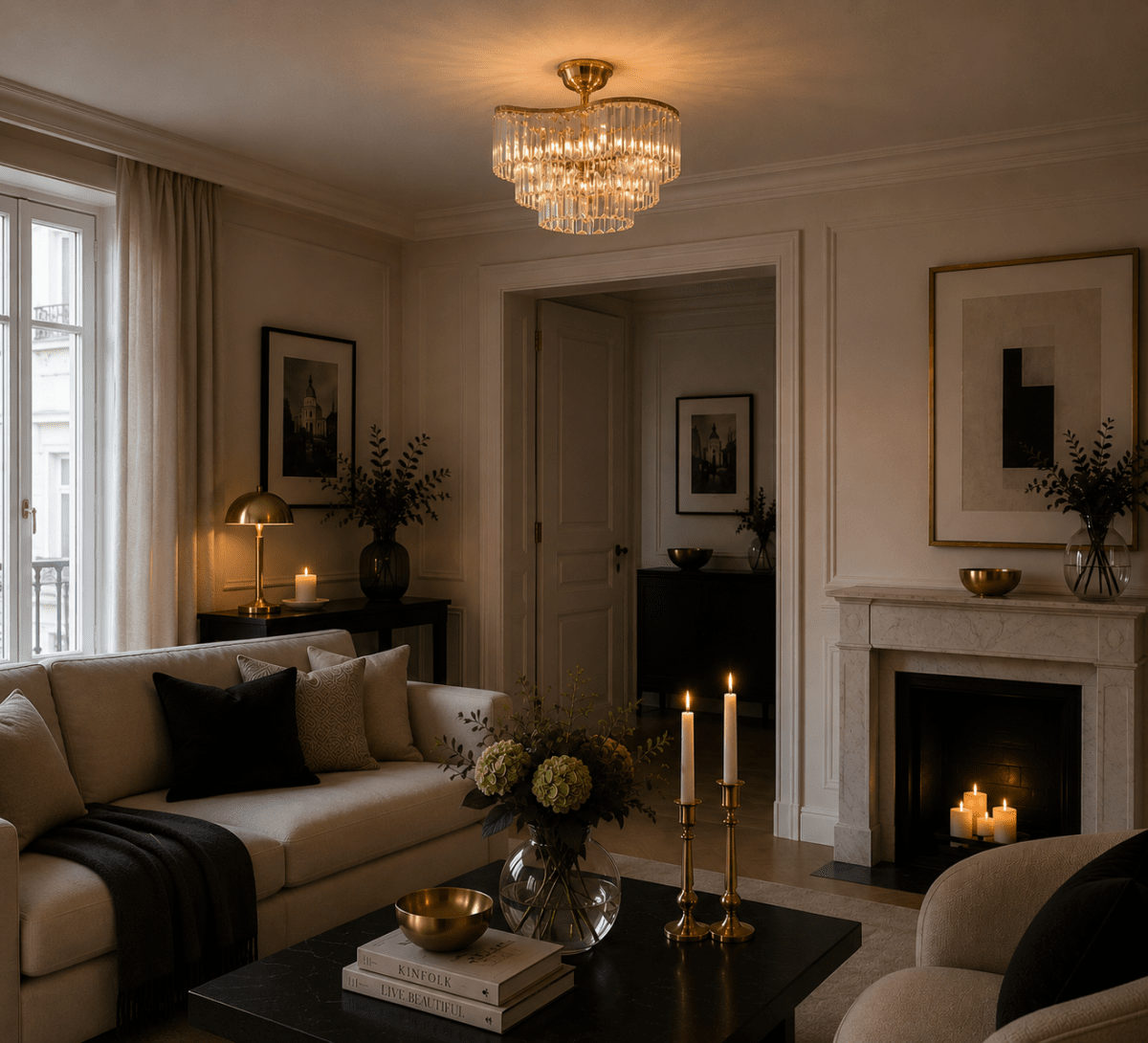 Ascot Ø46 Latón/transparente cristal De Lampan - Gracias a su perfil bajo, Ascot es ideal para habitaciones con techos bajos, donde se convierte en un elemento decorativo central a la vez que crea un ambiente c&aacute;lido y acogedor.