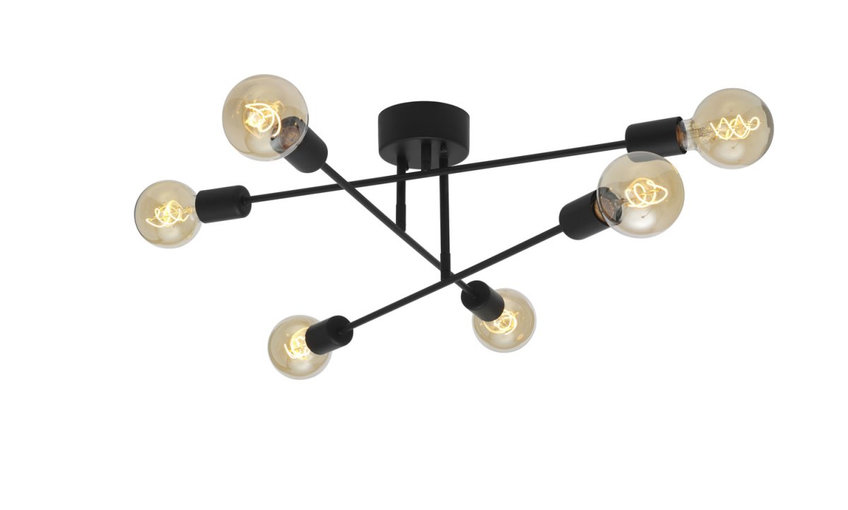 Baton 68cm Negro plafón De Cottex - Para conseguir un resultado similar al de las im&aacute;genes, utiliza l&aacute;mparas decorativas con forma de globo o combina distintas fuentes de luz para conseguir un look m&aacute;s divertido.