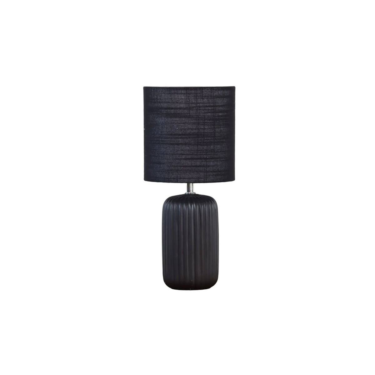 Palizzo 33cm Negro lámpara de mesa De Nordic Lighting - La l&aacute;mpara de mesa Palizzo en negro presenta una elegante base de cer&aacute;mica con elegantes ranuras y una pantalla de lino a juego.