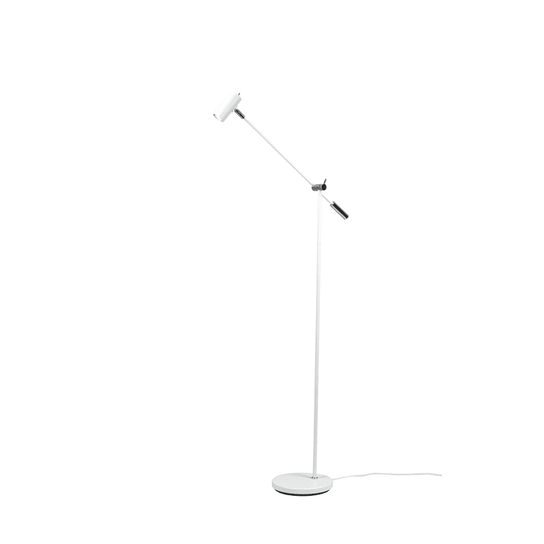Cato Regulable Blanco mate lámpara de pie De Belid - Con ajuste de altura entre 100 y 134 cm, una pantalla de 4 cm de di&aacute;metro y una robusta base de 20 cm, Cato combina a la perfecci&oacute;n forma y funcionalidad.