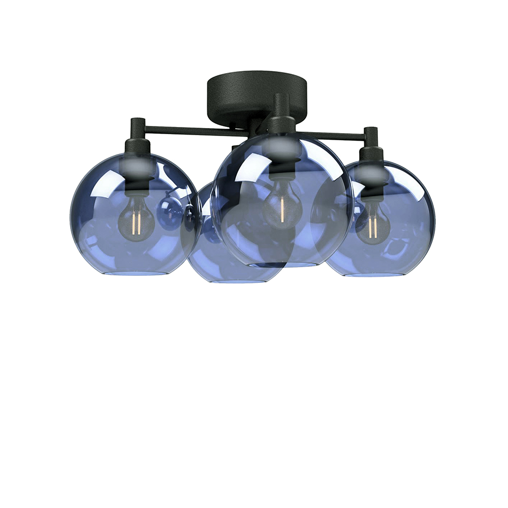 Gloria Ø46 Negro/azul plafón De Belid - La familia Gloria incluye lámparas colgantes, candelabros, lámparas de techo y lámparas de mesa.