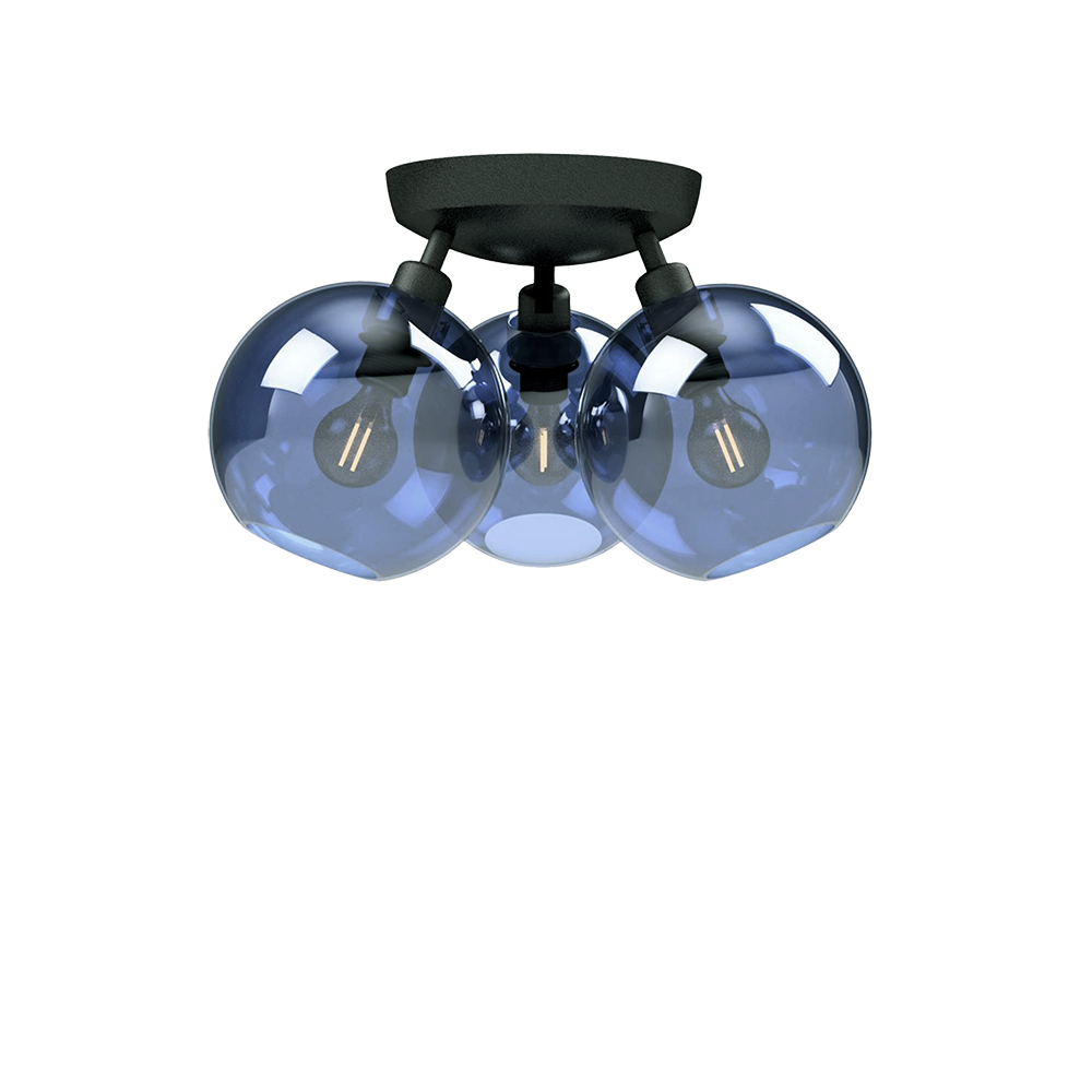 Gloria Ø35 Negro/azul plafón De Belid - La familia Gloria incluye l&aacute;mparas colgantes, candelabros, l&aacute;mparas de techo y l&aacute;mparas de mesa.