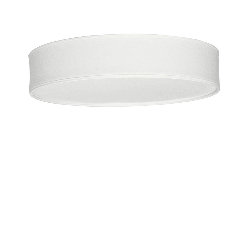 Soft Ø44 Lino blanco plafón De Belid - La pantalla de lino blanco armoniza a la perfección con la base blanca, garantizando una iluminación uniforme y sin deslumbramientos.