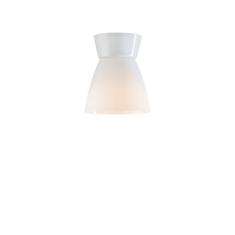 Bizzo Ø17 Blanco brillante/ópalo plafón De Belid - La l&aacute;mpara de techo est&aacute; hecha de cristal transparente u opal.