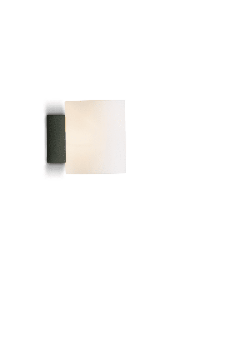 Imagen ampliada de Evoke Antracita lámpara de pared De Herstal - La lámpara de pared Evoke está diseñada con vidrio blanco opalino, que crea una luz ambiental difusa en la habitación.