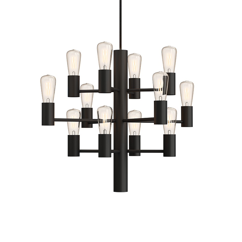 Manola 12 mini Ø45 Negro Lámpas de techo De Herstal - Su elegante dise&ntilde;o lo convierte en un elemento central de su interior y con las fuentes de luz incluidas pronto podr&aacute; disfrutar de una nueva dimensi&oacute;n de estilo y belleza.