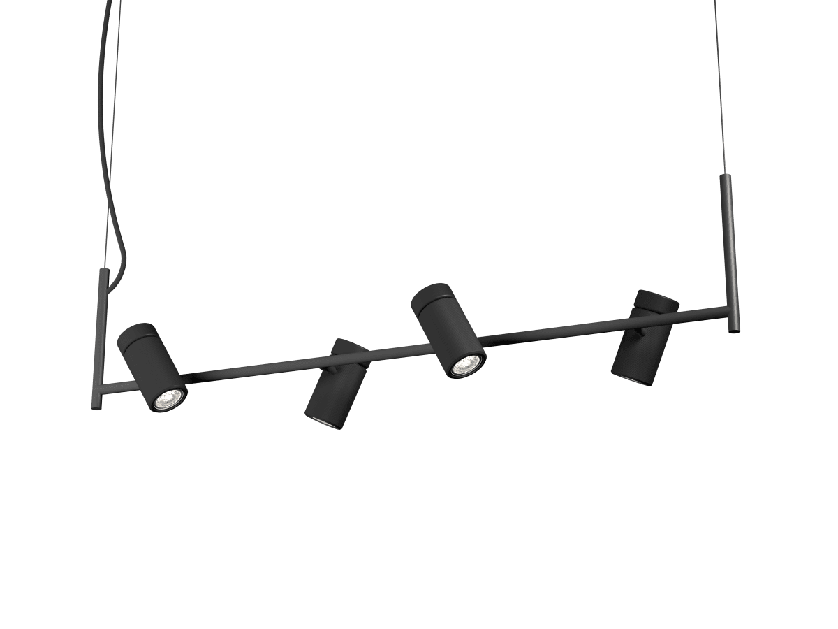 Holder 100cm Negro Lámpas de techo De Herstal - La familia Holder se caracteriza por la combinaci&oacute;n de metal y madera.