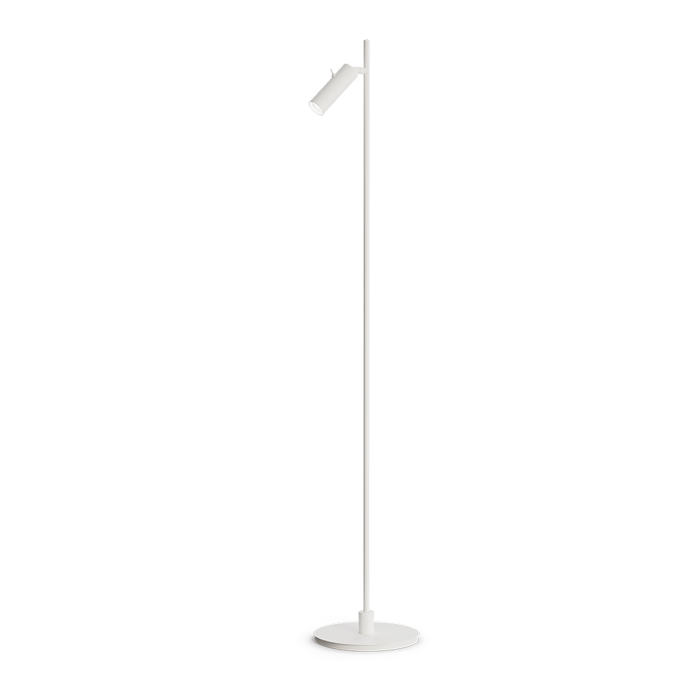 Pipeline 1 Blanco mate lámpara de pie De Herstal - Con una altura de 132,3 cm y un di&aacute;metro de base de 20 cm, Pipeline ofrece una presencia estable y elegante adecuada para salas de estar, dormitorios y oficinas en casa.