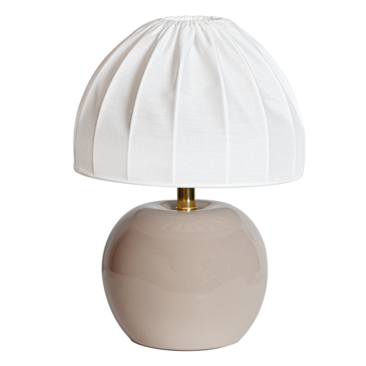 Peach 27cm Beige lámpara de mesa De Cottex - La pantalla de tela blanca con su elegante dise&ntilde;o plisado contrasta maravillosamente con la base de tonos tierra y proporciona una luz suave y agradable.