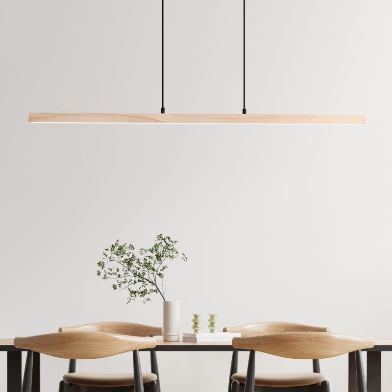 Arion 103cm Madera Lámpas de techo De Brilliant - Su dise&ntilde;o minimalista y la expresi&oacute;n natural de la madera crean un ambiente c&aacute;lido y acogedor en el hogar.