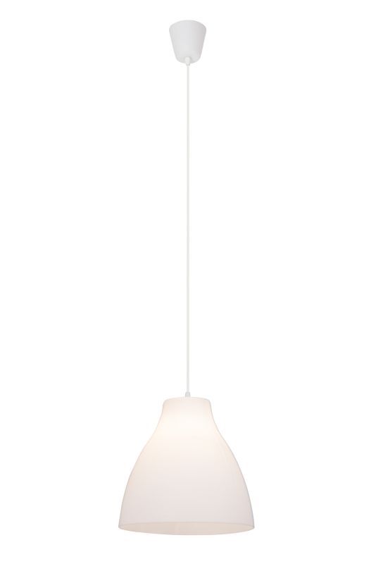 Bizen Ø28 Blanco Lámpas de techo De Brilliant - La lámpara colgante Bizen tiene un diseño clásico y encaja a la perfección sobre la mesa del comedor, creando una luz direccional y atmosférica.