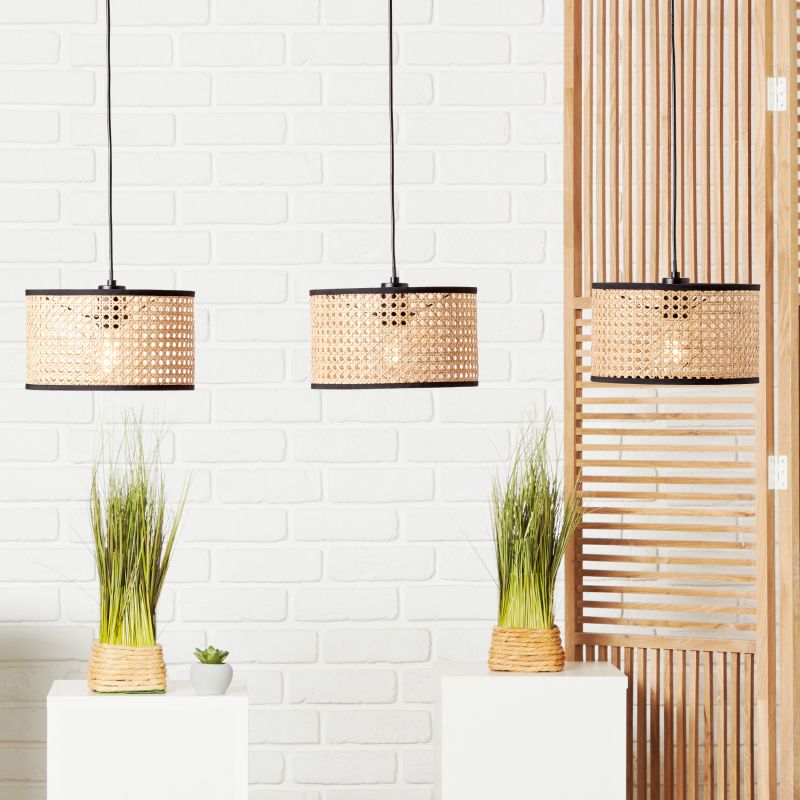 Wiley 110cm Naturaleza Lámpas de techo De Brilliant - Queda especialmente bien sobre una mesa de cocina o comedor y también sirve como detalle decorativo.