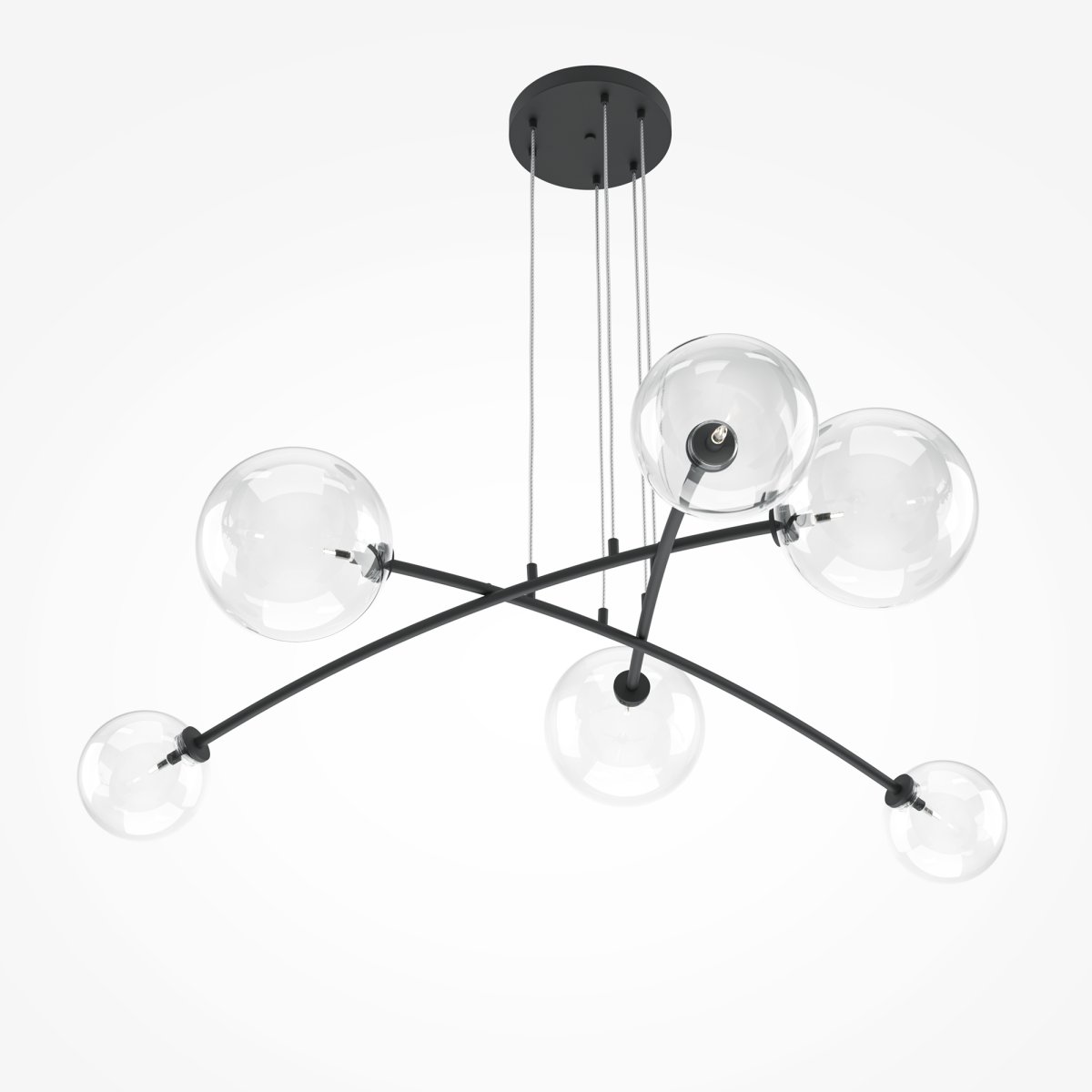 Mood 130cm Negro Lámpas de techo De Maytoni - Perfecto para colocar en la sala de estar o encima de la mesa del comedor para darle un toque moderno.