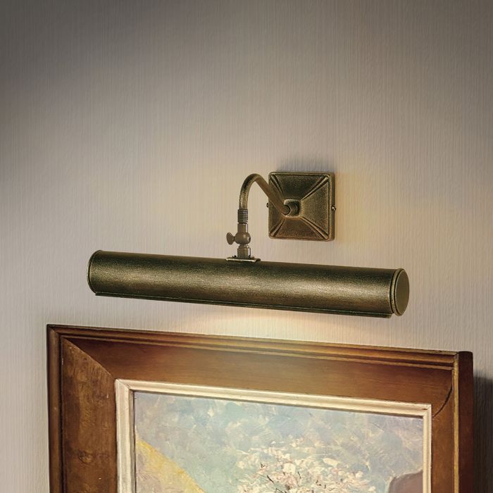 Picture 36cm Negro/dorado De Elstead Lighting - Una serie sencilla de elegantes y estilizadas luces para cuadros con acabado en oro negro.