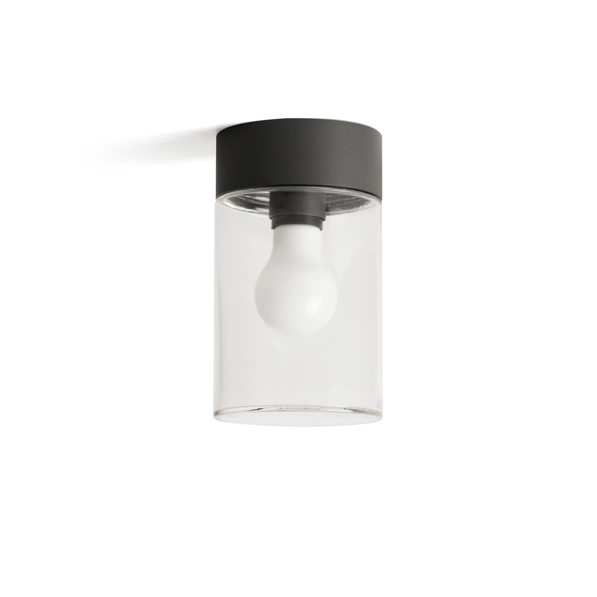 Kila Gris lámpara de exterior De Faro Barcelona - Kila es una l&aacute;mpara de exterior fabricada en aluminio y cristal con un dise&ntilde;o elegante en el que resalta el difusor semitransparente y la fuente de luz visible.