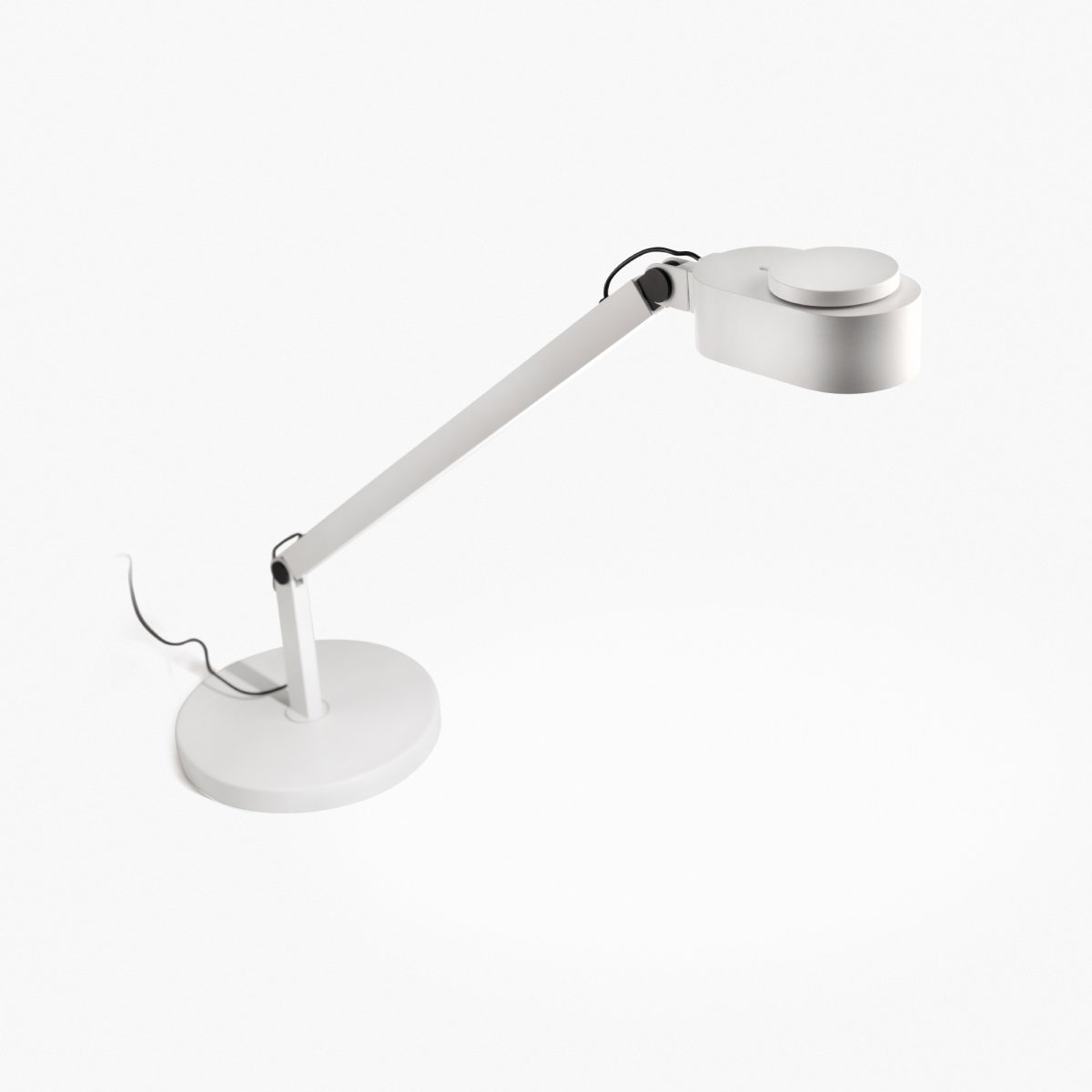 Inviting 86cm Blanco lámpara de escritorio De Faro Barcelona - El cabezal de la l&aacute;mpara se puede ajustar tanto horizontal como verticalmente seg&uacute;n sus deseos y el brillo y la temperatura de color son regulables.