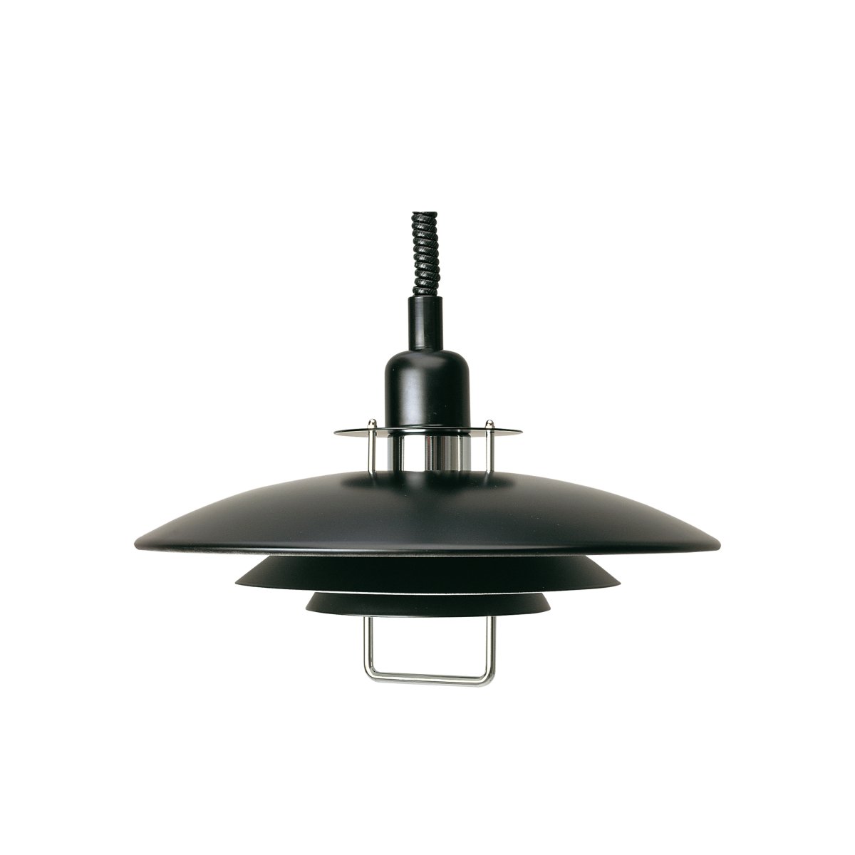 Primus II Ø43 Negro/cromo Lámpas de techo De Belid - La l&aacute;mpara colgante mide entre 0,6 y 1,6 m de altura y cuenta con un soporte de techo para colgarla con ganchos.