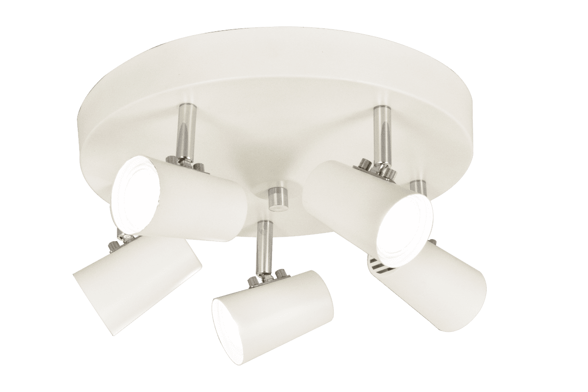 Pilot 5 Blanco foco de techo De Aneta Lighting - Foco de techo piloto fabricado en metal de color blanco.