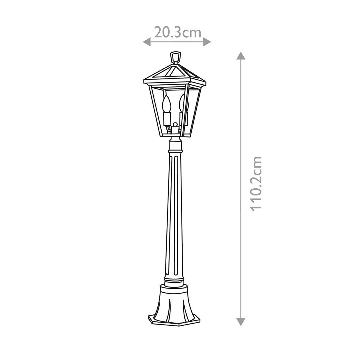 Alford Place 110cm Negro balizas De Elstead Lighting - Alford Place &auml;r en stilren och klassisk pollare som ger din entr&eacute; eller tr&auml;dg&aring;rd en elegant touch.