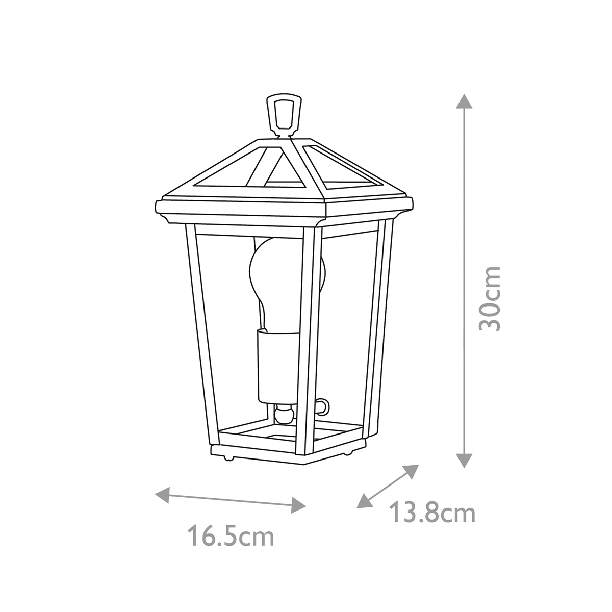 Alford Place 30cm Negro lámpara de exterior De Elstead Lighting - Den svarta ramen i aluminium och de klara glaspartierna skapar en lyxig och stilfull look som lyfter din entr&eacute;, uteplats eller fasad.