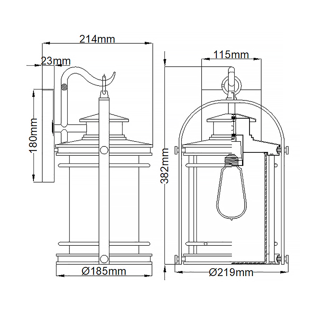 Booker 38cm Aluminio lámpara de exterior De Elstead Lighting - Booker &auml;r en stilfull och robust fasadlampa med en design inspirerad av klassiska marina lanternor.