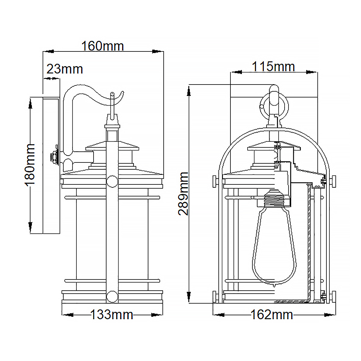 Booker 28cm Aluminio lámpara de exterior De Elstead Lighting - Booker &auml;r en stilfull och robust fasadlampa med en design inspirerad av klassiska marina lanternor.